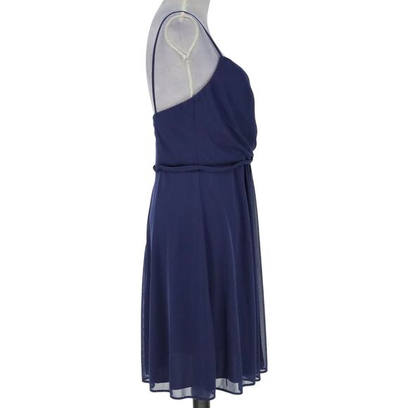 Davids Bridal Dress Womens 10 Blue Sweetheart Strappy Pleated Lined Wedding Prom - Picture 10 of 12